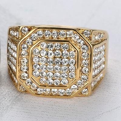 Europe, America, Jewelry, Gold-plated Men s Rings with Diamonds, Fashion Trend Jewelry 2026 No. 7