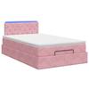 Ottoman Bed with Mattress and LED Pink 120 x 200 cm Velvet