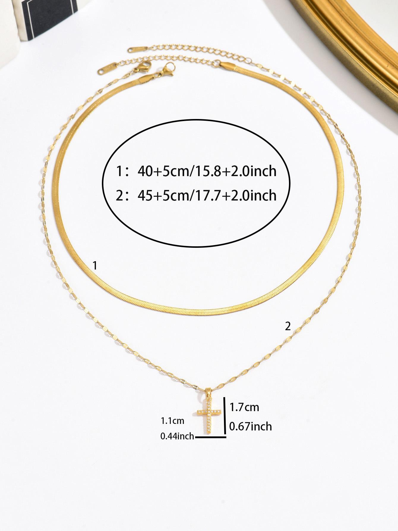 Ожерелье с подвеской-крестом из титановой стали - Элегантное женское украшение на ключицу