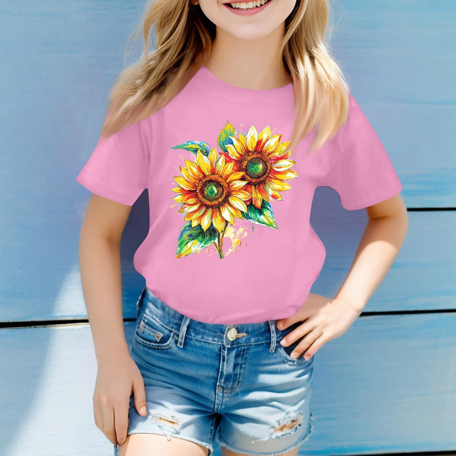 

Футболки для малышей, девочек и мальчиков, детские футболки с короткими рукавами и принтом для мальчиков и девочек 100 розовый