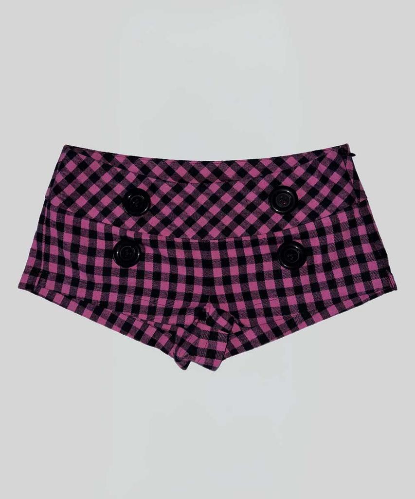 SCULPTOR New Emo Gingham Micro Shorts Pink