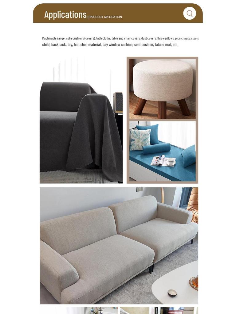 Retro Solid Color Cotton Linen Fabric for Sofa, Tablecloth, and DIY Pillowcase