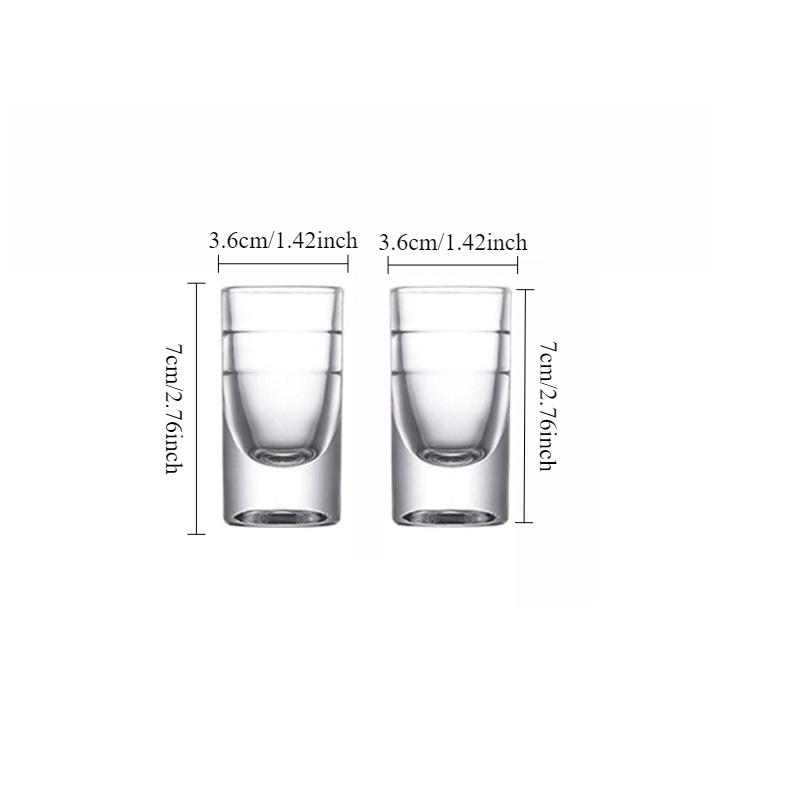 2pcs High End Transparent Shot Glass Exquisite Party Thick Bottomed Wine Glass Classic Vodka Glass Drinkware Unique Family Gifts