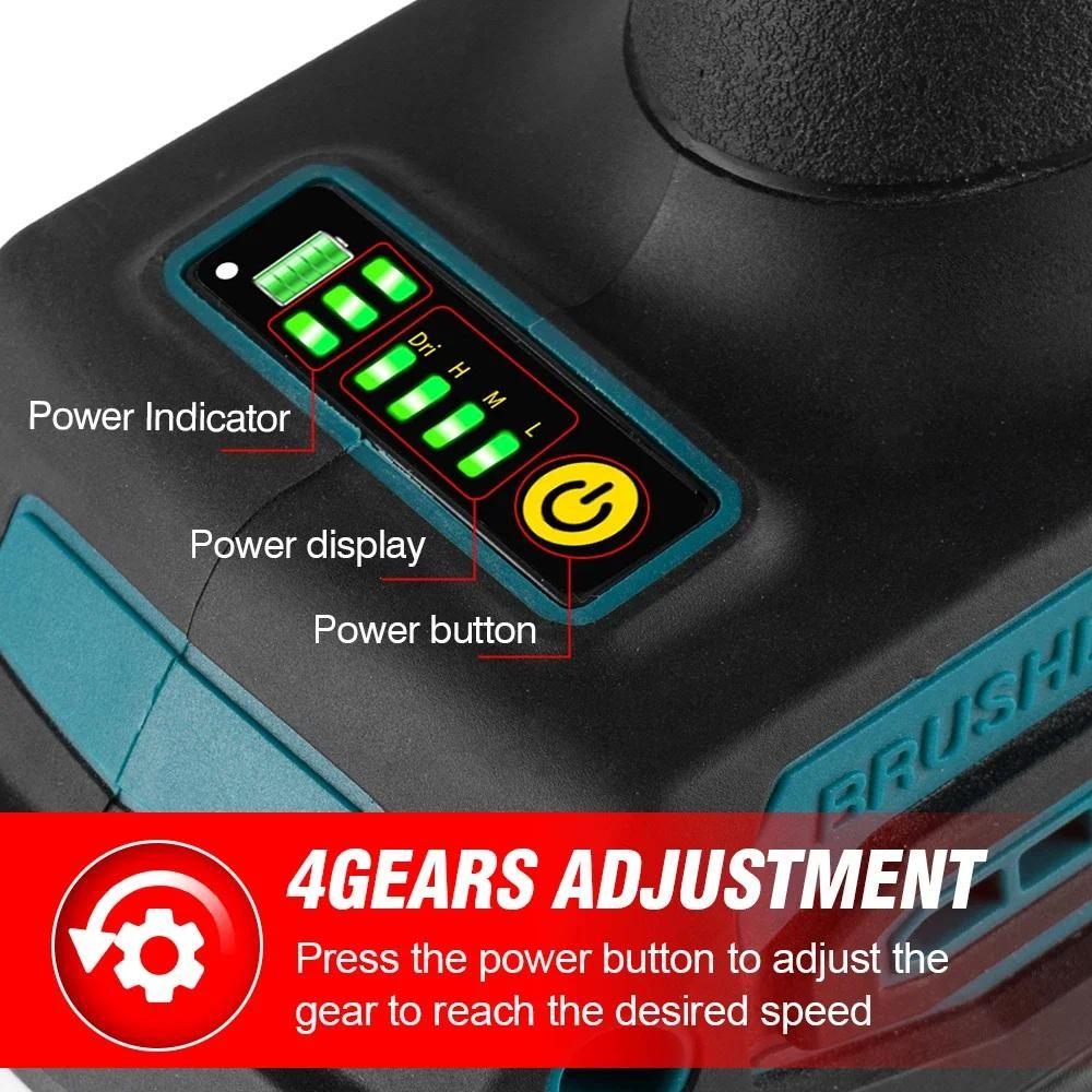 2000W 35000RPM Portable 4 Gear Brushless Electric Die Grinder Wireless Variable Rotary Tool Grinding Machine