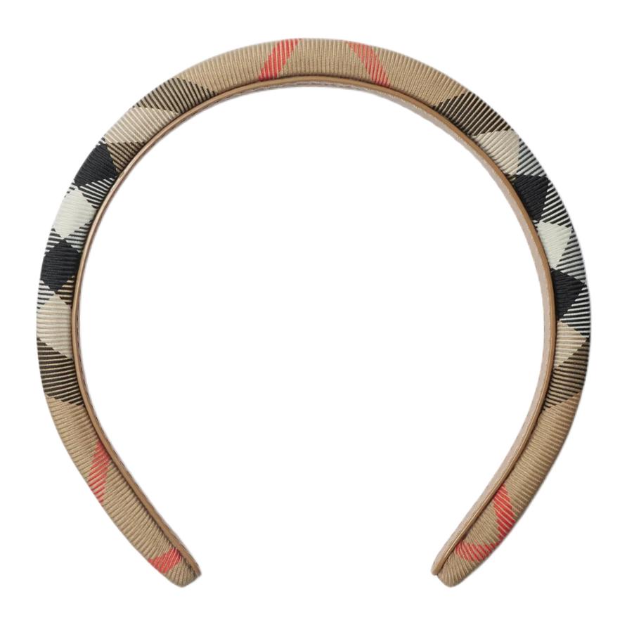 Burberry Check Design Leather Nylon Headband Kids Kids accessories Beige 81086991 Basic Packaging-Box Not Included