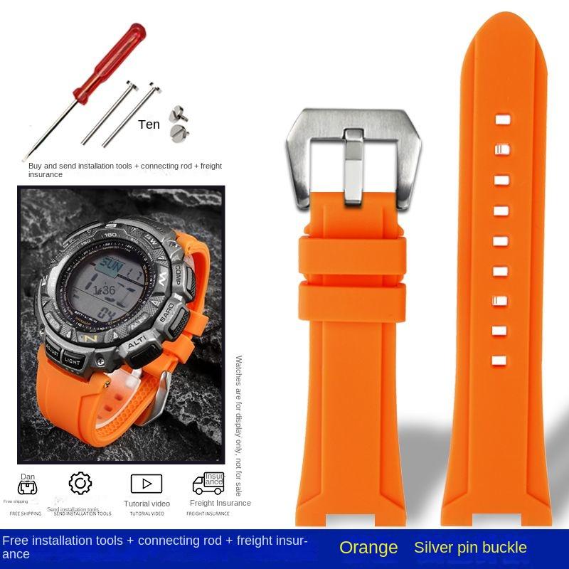Pro Casio PRG-240 PRG-130Y/T PRW-1500 PRG-130 Pryskyřice Silikon Konkávní Gumový Řemínek na Hodinky s Nářadím Sportovní Řemínek Příslušenství