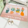 Creative Small Fresh Cactus Plant Print Welcome Door Mat Square Cuttable Fluffy Carpet Rug Non-slip Entrance Mat for Home Decor
