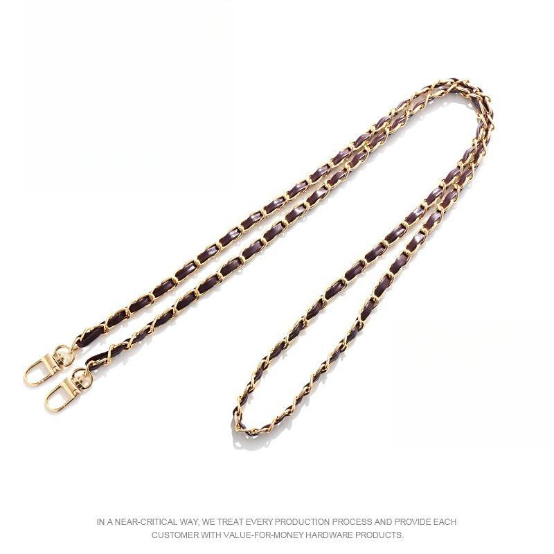 New Bag Aluminum Chain Ultra-light Luggage Shoulder Strap Replacement Metal Chain Crossbody PU Leather Aluminum Chain Strap