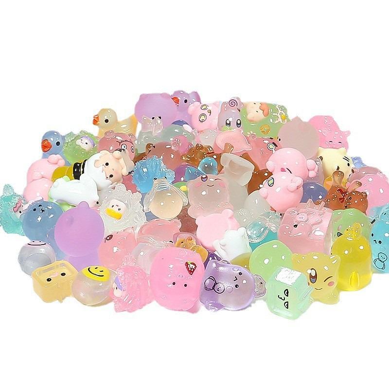 Miniature Luminous Resin Animal Ornaments: Cartoon Desktop & Car Decorations