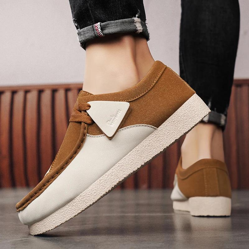 New Arrival Vintage Casual Shoes for Men Luxury Slip On Suede Sneakers Men Comfortable Walking Mens Boat Shoes chaussures homme