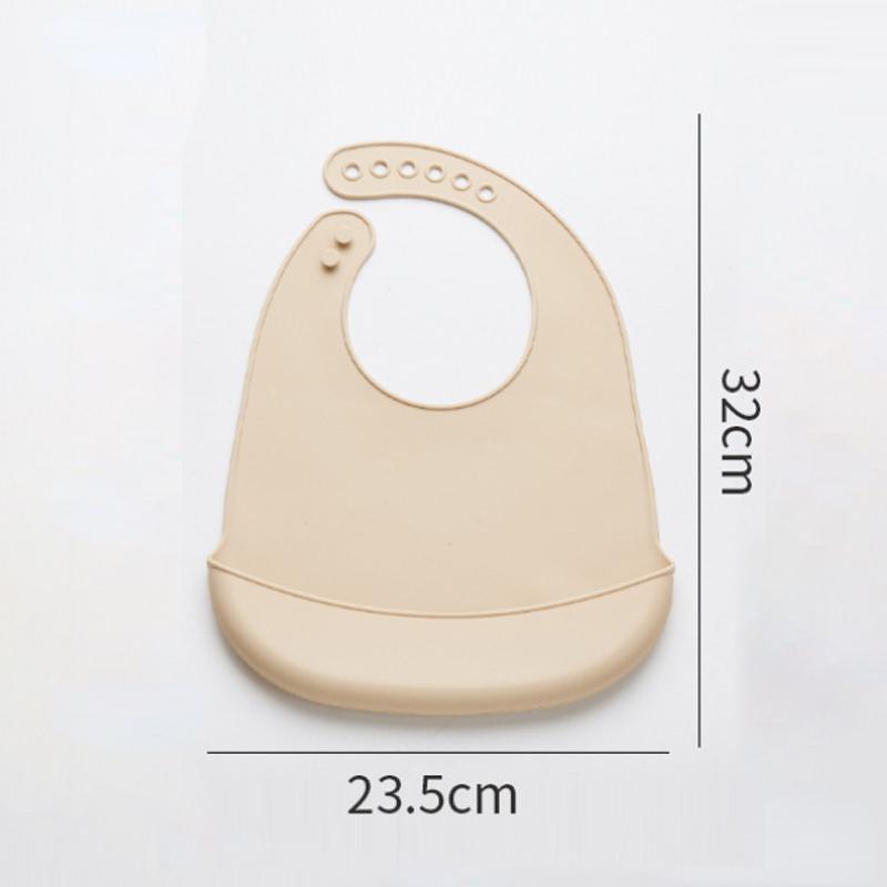 Baby Silicone Bibs Babies Waterproof Bib Solid Color 6-speed Adjustment Saliva Pocket Children's Burp Cloths Accessories Newborn