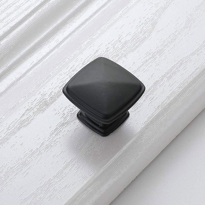 Lot de 10 boutons de meuble noirs 30 mm – poignée tiroir aluminium