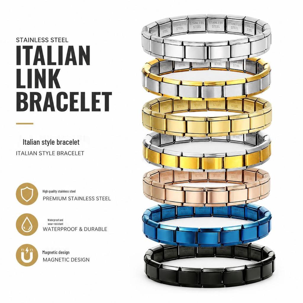 Stainless Steel Engraving Elastic Bracelet - Customizable Versatile DIY Jewelry