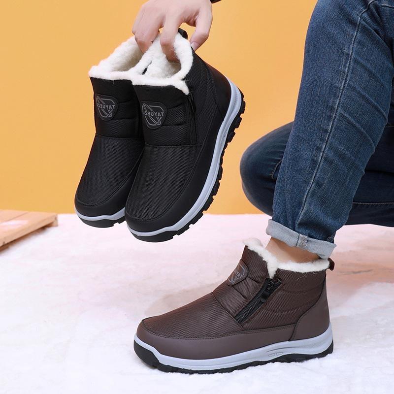 2025 Winter New Men's Warm Cotton Shoes Outdoors Comfortable Cold-proof Warm Plush Snow Boots Durable Outsole Men's Work Shoes