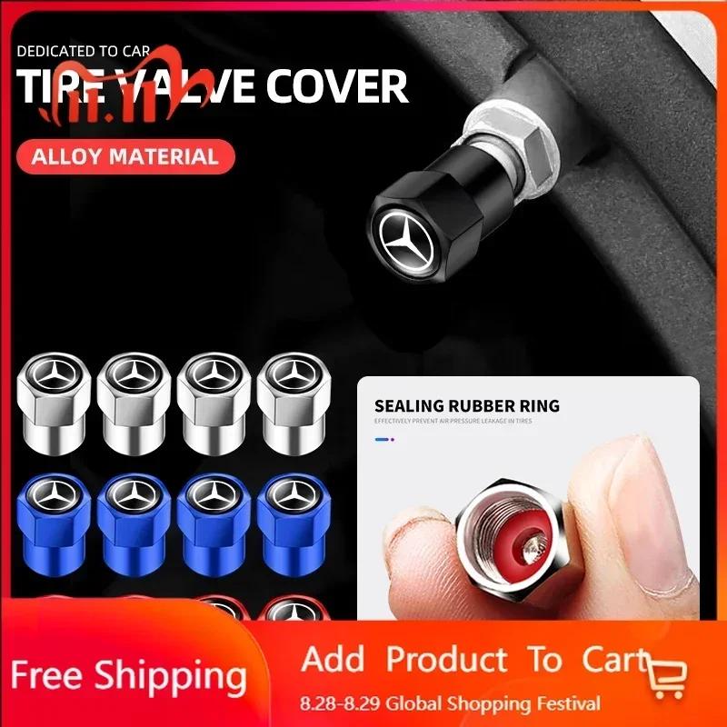 Autoaufkleber für Benz AMG 4 Stück Auto Rad Reifen Ventilkappen Ventilschaftgehäuse Mit Logo Auto Styling für Mercedes Benz W211 W204 W210 W203 C