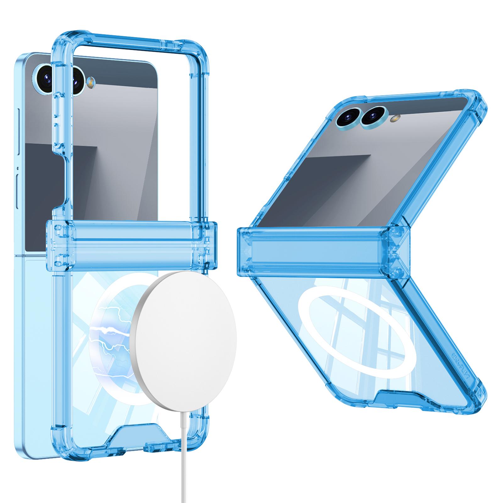 

GKK Магнитный чехол для Samsung Galaxy Z Flip7 5G Защита шарнира с воздушной подушкой Противоударная крышка для телефона Blue