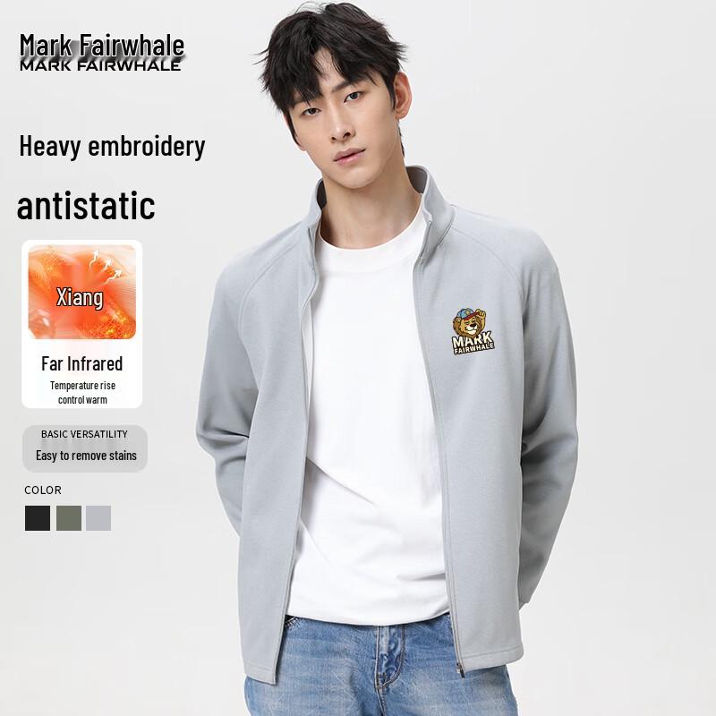 

Mark Fairwhale Men s Embroidered Stand Collar Zipper Jacket 4XL