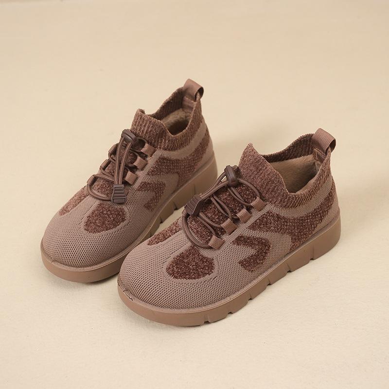 Women's lightweight heightening thick sole winter warm fur one snow boots plush lining non-slip casual sports cotton boots