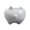 European Mengmeng Cartoon Kitten White Ceramic Flower Pot, Creative Gardening Balcony Succulent Flower Pot Ornament