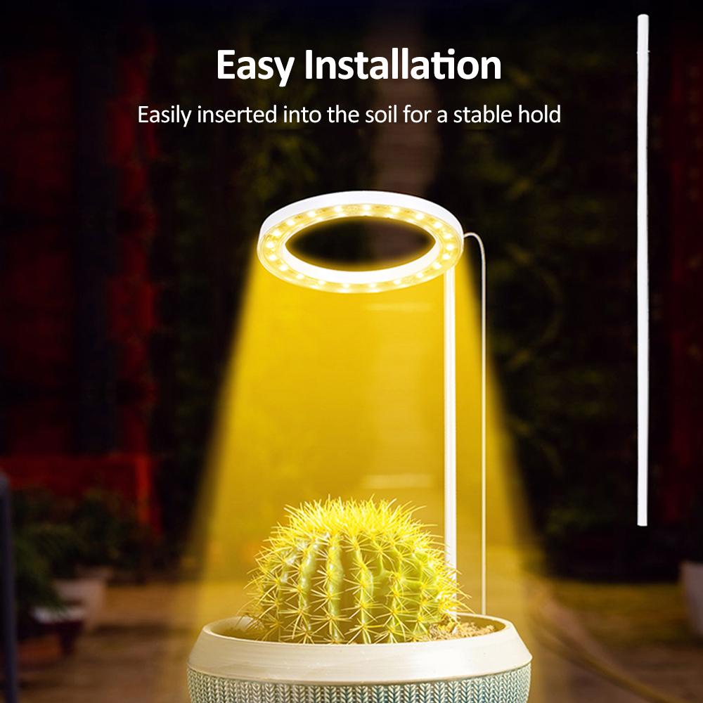 

LED Grow Lights Full Spectrum Plant Lamp with 20 LEDs 8H 12H 16H Timer 5 Dimmable Levels Height Adjustable USB Angel