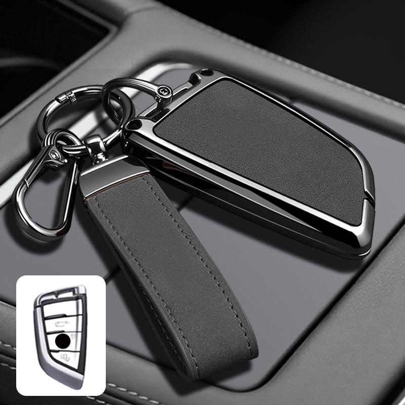 Zinc Alloy Leather Car Key Case For Bmw F20 G20 G30 X1 X3 X4 X5 G05 X6 X7 G11 F15 F16 G01 G02 F48 M3 M4 Keychain Accessories