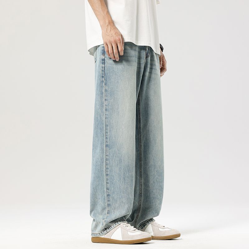 Summer New Lyocell Tencel Jeans Men's Trendy Brand Simple Versatile Loose Casual Straight Pants