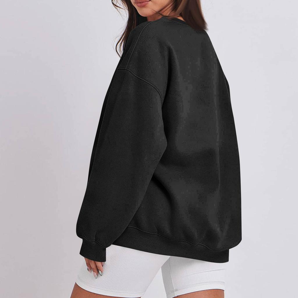 Womens  Fashion Tops Printed Casual Round Neck Long Sleeve Loose Pullover Shirts