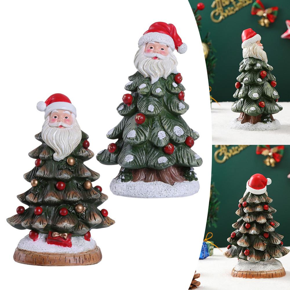 Mini Resin Christmas Tree Ornament for Holiday Decor Charming Desktop Decoration for Home Office Classroom and More