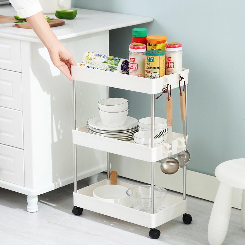 Bathroom & Kitchen Multi-layer Floor-standing Storage Trolley Shelf