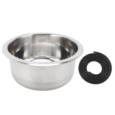 Round RV Sink Stainless Steel Kitchen Bar Single Bowl Sink with 40mm Drainage for Boat Caravan