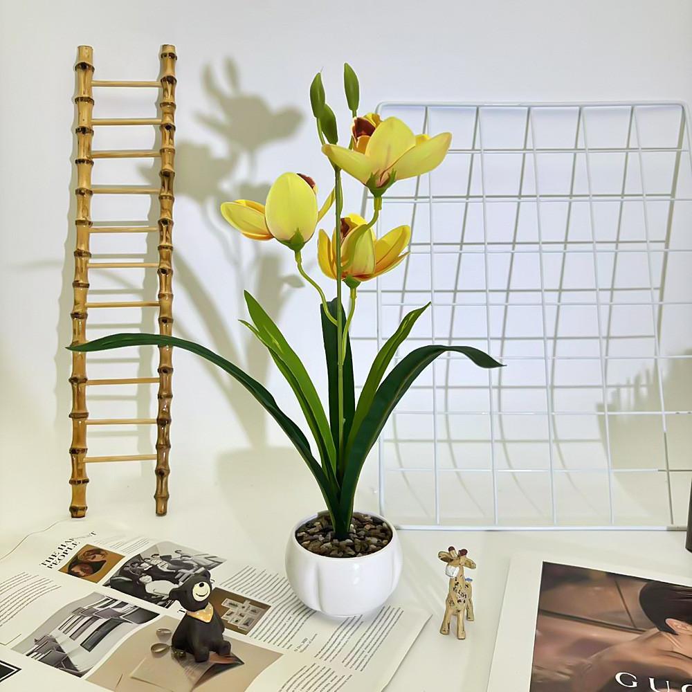 Faberi Cymbidium Rolfe Artificial Flowers For Outdoor Photography Decor Party