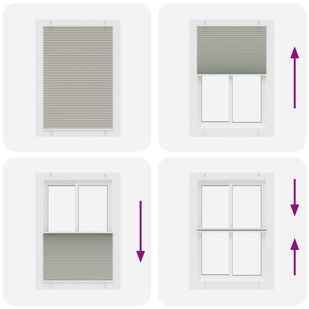 Light Grey Pleated Blind 95X100 Cm Fabric Width 94.4 Cm