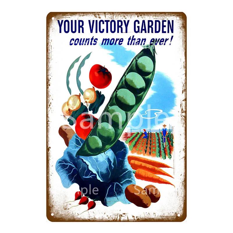 Enjoy Our Garden Kitchen FLowers Metal Tin Sign Farmhouse Home Retro Wall Painting Art Decor Beer Wine Farm Party Poster YL