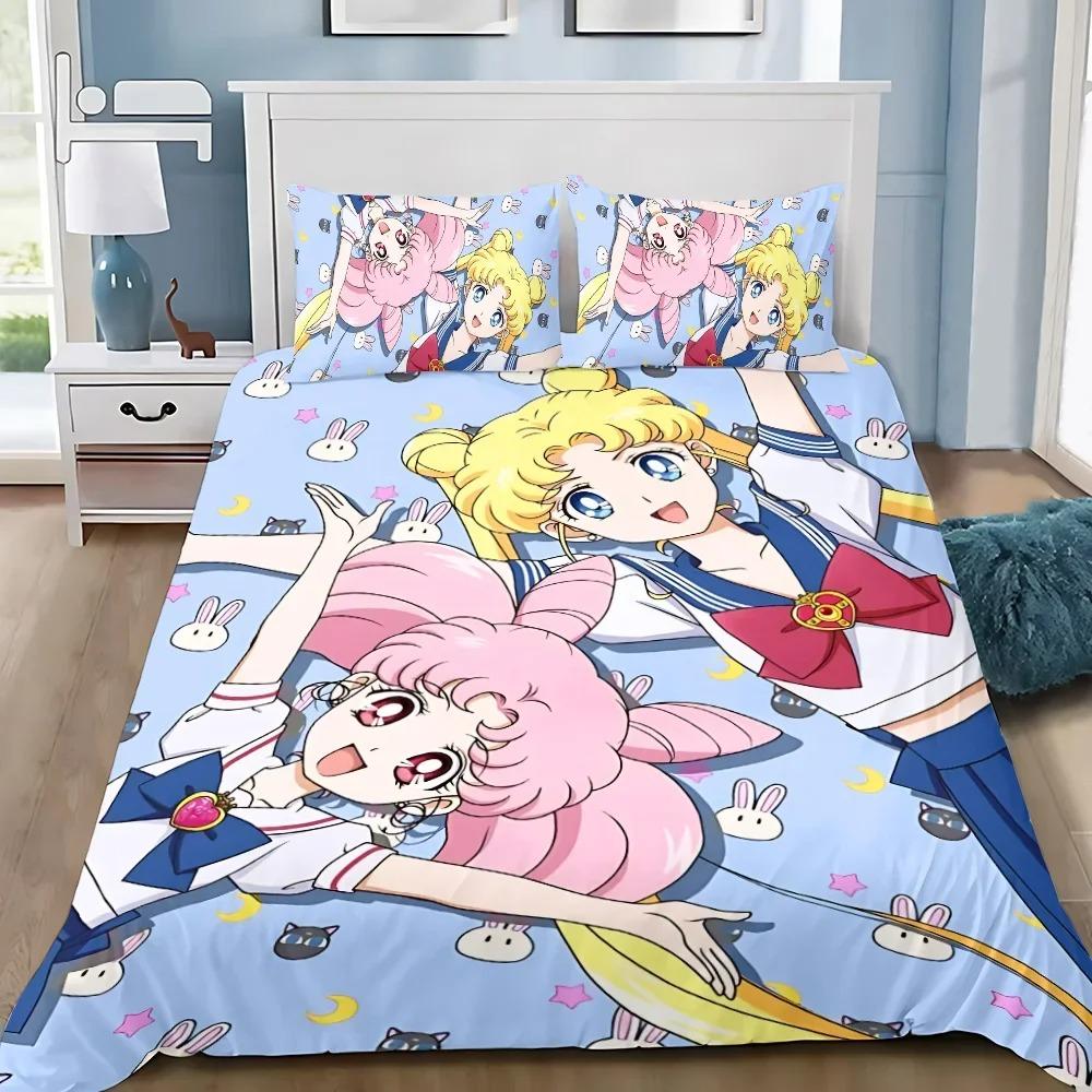 New Japanese Anime Sailor Moon Bedding Set Beautiful Girl Quilt Cover Cute Printing Duvet Home for Teens Best Gifts