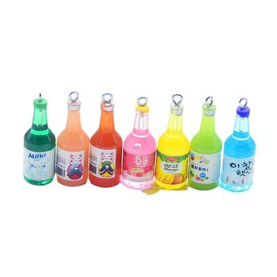 Colorful Resin Drink and Wine Bottle Charms for Earrings, Pendants, Keychains, and DIY Jewelry Accessories