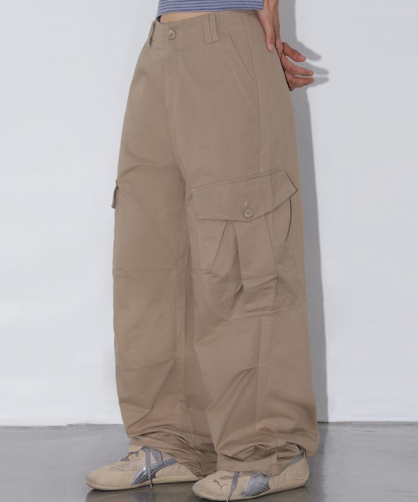 CHICKS Vintage Oversized Cargo Pants Beige