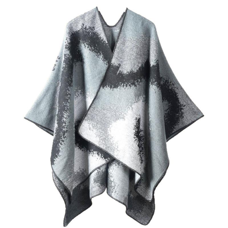 New women's autumn and winter jacquard warm split shawl scarf cape hot sale