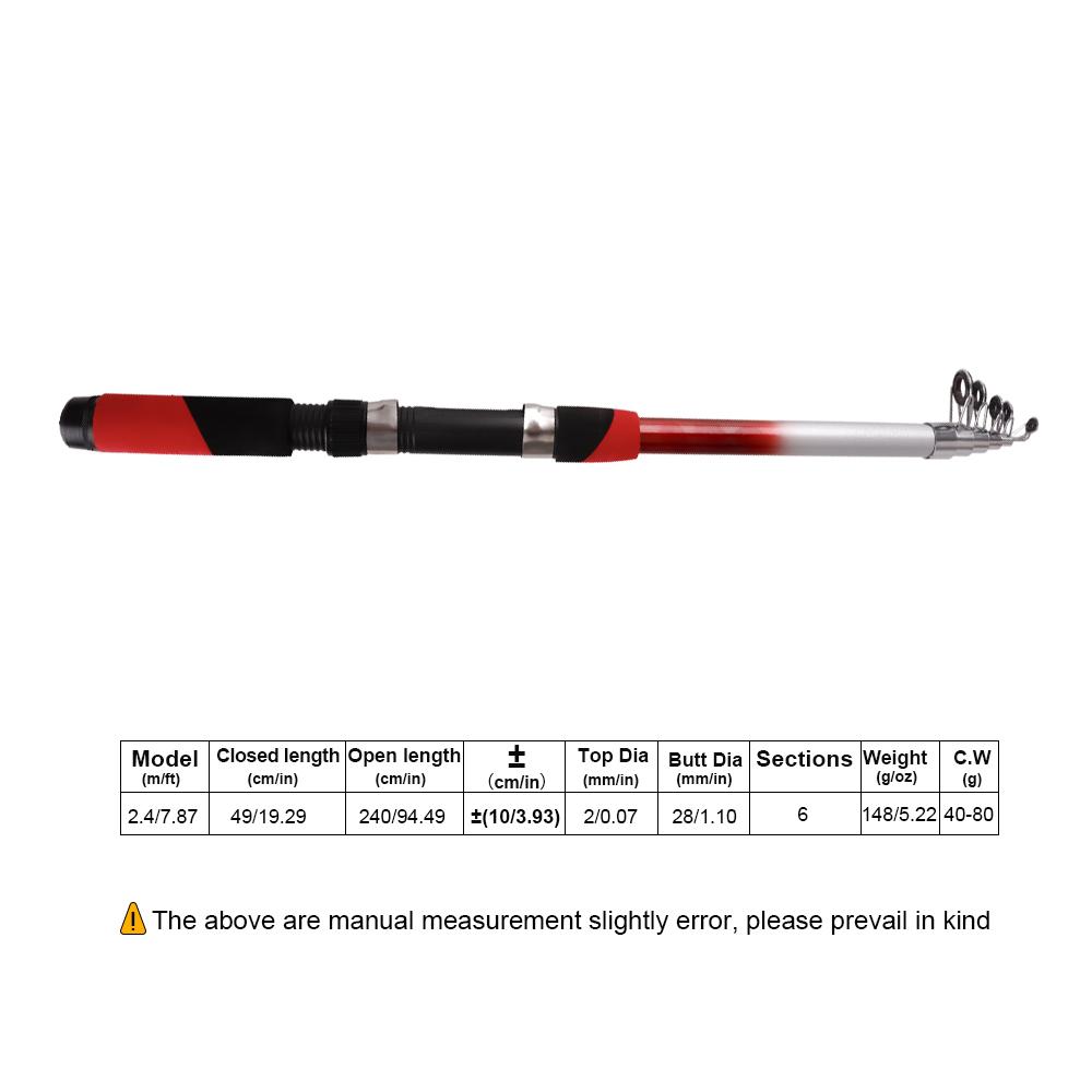 FTK Ultralett Teleskopisk Spinnfiskestang - Bærbar, Rask Aksjon Karbonstål for Utendørssport