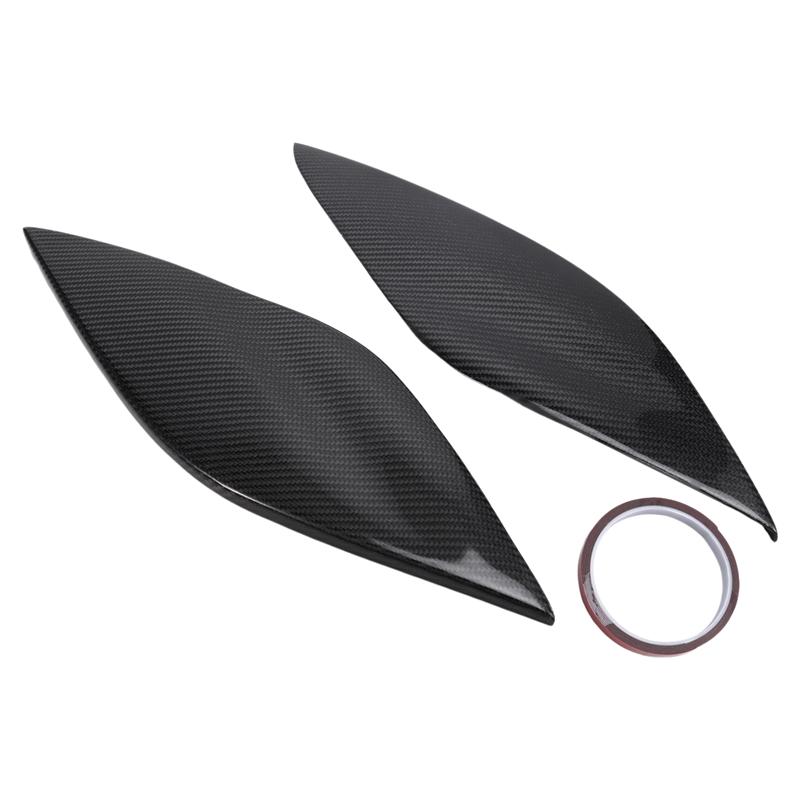 Car Headlight Eyebrows Eyelids Carbon Fiber Stickers Trim Cover Headlight Lid For FIAT BRAVO 2007+-M53K