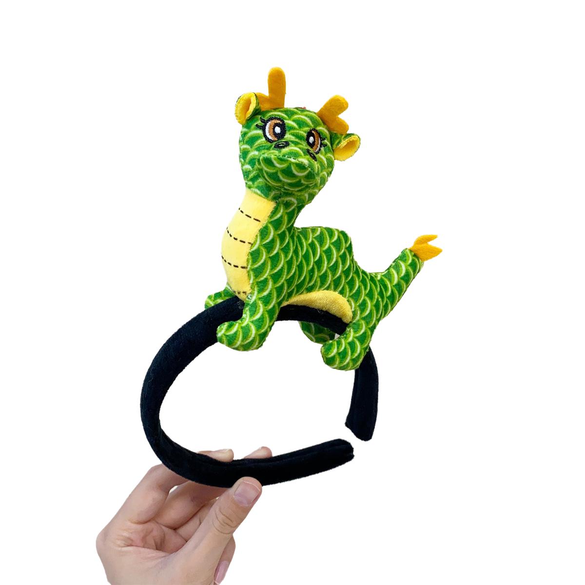 

Style Headbands Cute Soft Filling Mascot The Year Of The Loong Accessories Hair зелений