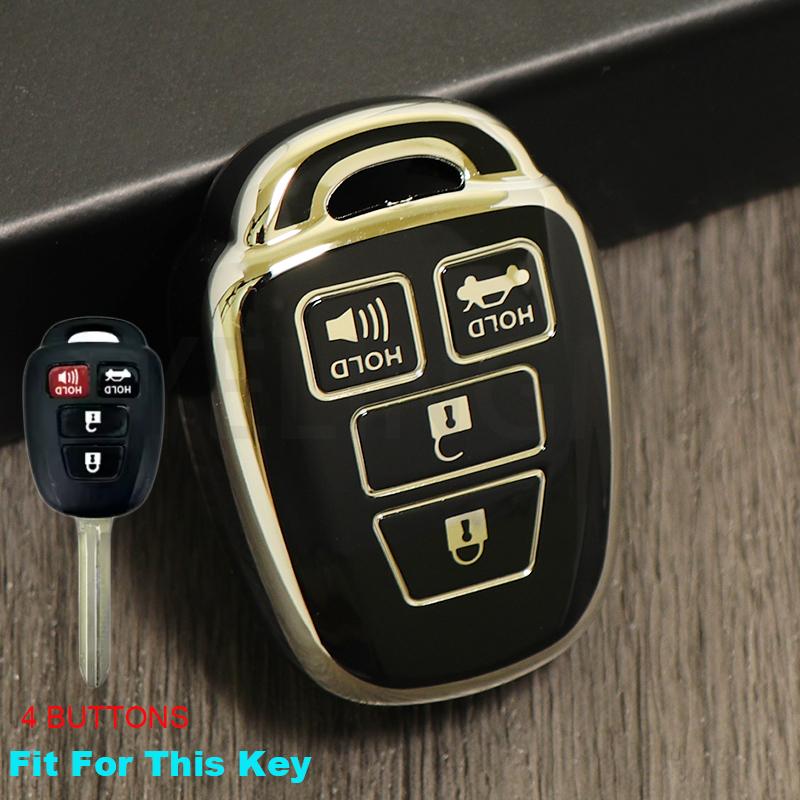 TPU 2/3/4 ButtonsCar Key Cover Case For Toyota Camry Prius Corolla RAV4 Sienna 2014 2015 Shell Fob Protected Holder Accessories