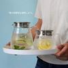 OULOVECO Glass Teapot with Stainless Steel Filter, Transparent Teapot for Hot and Cold Water, Non-Slip Lid, Large Handle, Suitable for Drinking Hot or