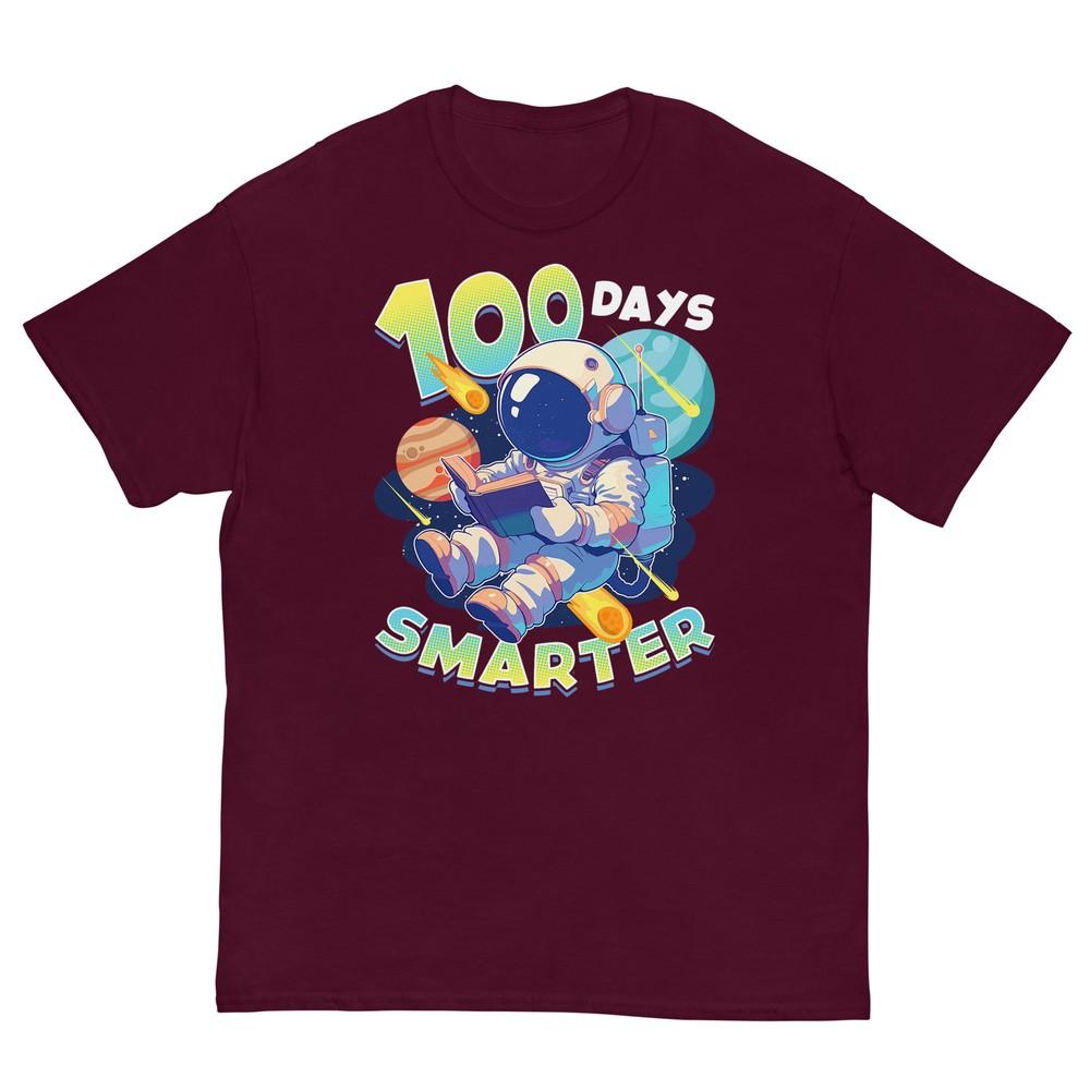 100 Days Smarter Astronaut Space 100th Day Of School Boys Tshirt