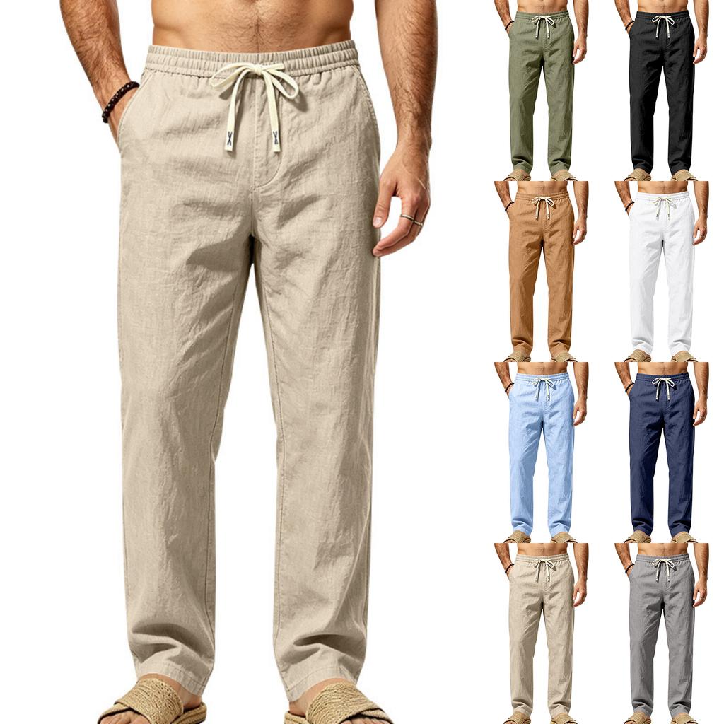 Men's Casual Striped Drawstring Pants, Breathable Lightweight for Summer Everyday Wear