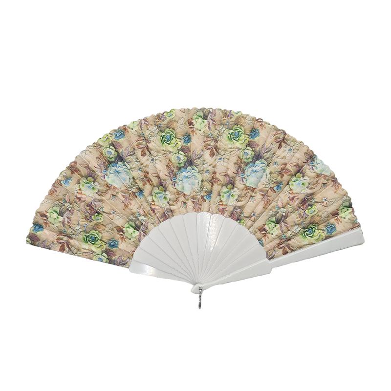 

Китайский стиль печатный узор ткань складные веера танцевальная вечеринка шоу пластиковый реквизит для выступлений подарок портативный 6 цветов