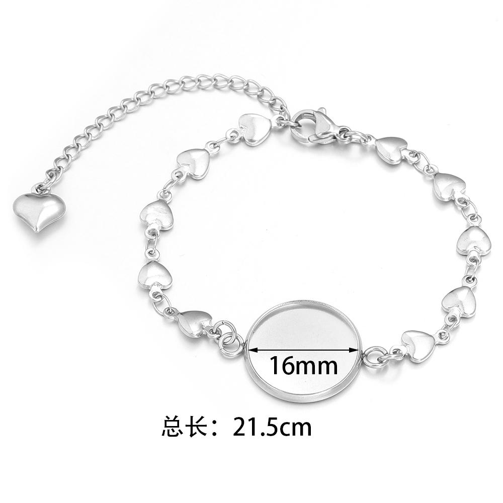 5Pcs/Lot Stainless Steel Bracelet Cabochon Base Round Blank Bezel Trays Bracelet Settings For DIY Jewelry Making Accesories