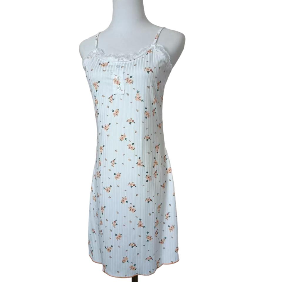 Sexy Nachthemd süßes florales Träger-Schlafkleid bequemes Spitzenkleid für Damen modisches Hausanzug-Set neues heißes Verkaufsprodukt