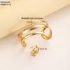 European And American Thick Bracelet And Ring Jewelry Set For Women Gold Color Geometric Line Bracelet Ring Combination Set Gift