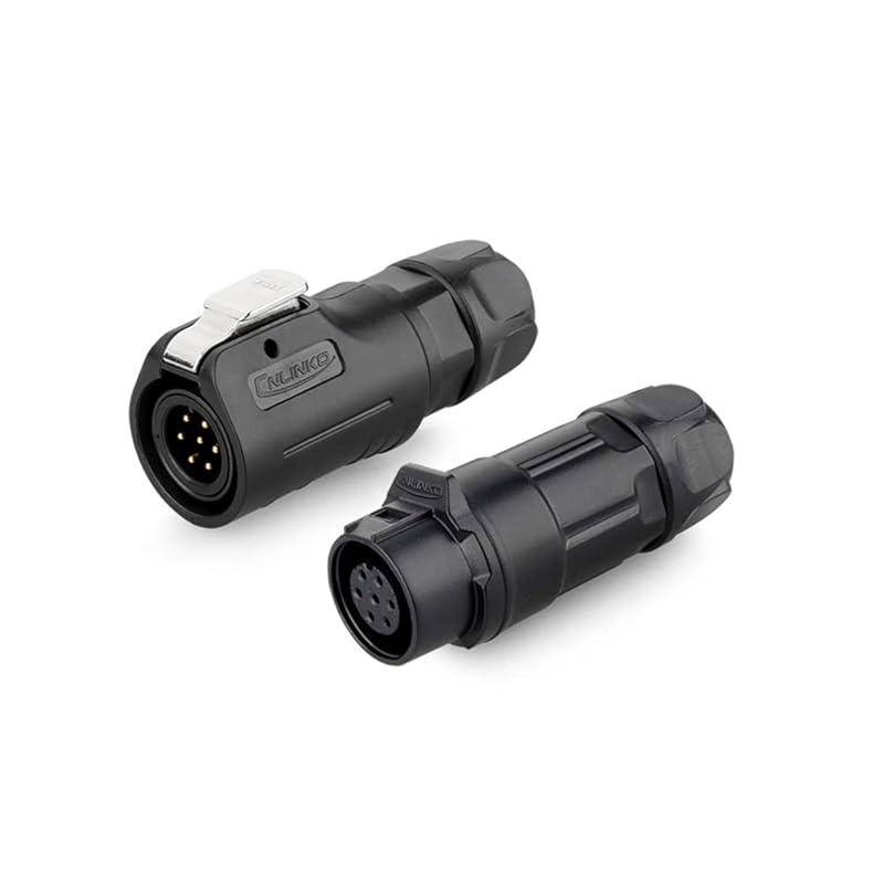 CNLINKO LP-12 IP68 Industrial Waterproof Connector Quick Plug Circular Connector PBT Plastic Shell Aviation Connector M12 2-8 Pin Male Plug and