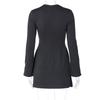 LYRIA Langermet Glidelås Bodycon Mini Kjole Med Lomme Ensfarget Elegant Antrekk Kontor Streetwear Dame Høst Vinter Klær